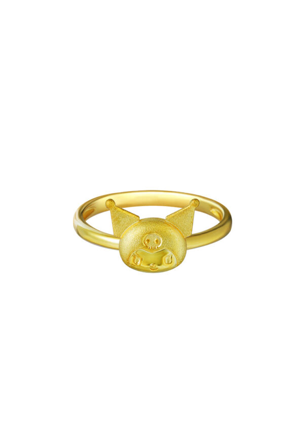 TOMEI I Sanrio Kuromi Head Ring, Yellow Gold 916