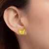 TOMEI I Sanrio Kuromi Head Earrings, Yellow Gold 916