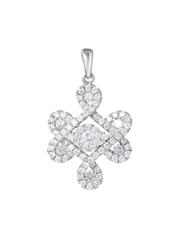 20241227092101424a802c6563234e7f26083c46a182a2 TOMEI Ruyi Knot Diamond Pendant, White Gold 750