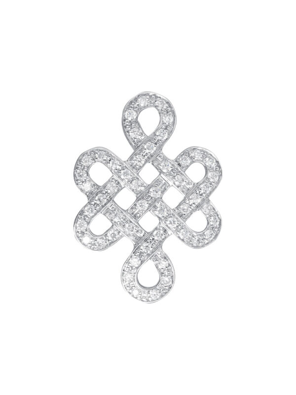 202412270925438f9580da813892f004e2479c62bf0f42 TOMEI Ruyi Knot Diamond Pendant, White Gold 750