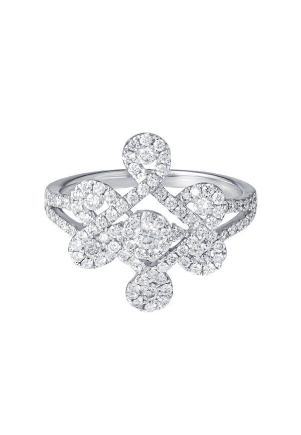 2024122802580207795a0c62f71bf019458f434f8576de TOMEI Ruyi Knot Diamond Ring, White Gold 750