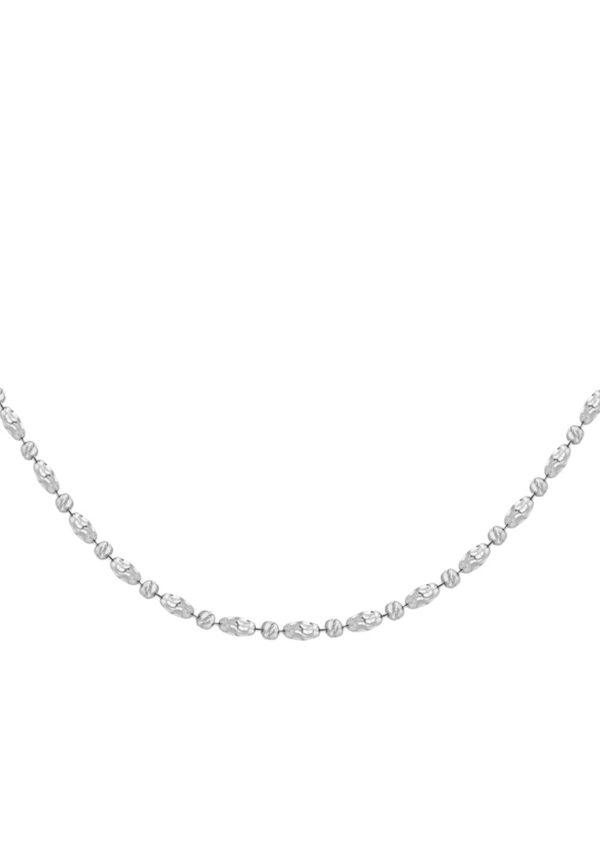 6263542-6596-2453626-2 Tomei Sparkling Necklace, Unisex White Gold 585