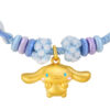 TOMEI Chomel I Sanrio Cinnamoroll 5D Charm with Blue Rope Bracelet, Yellow Gold 999