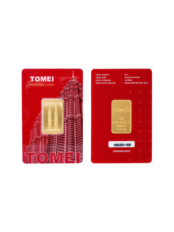 [Tomei Exclusive] KLCC Twin Towers Gold Bar | 10 Grams | 20 Grams | 50 Grams | 100 Grams |  Fine Gold 9999