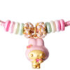 TOMEI Chomel I Sanrio My Melody Charm with Pink Rope Bracelet, Yellow Gold 999 (5D)