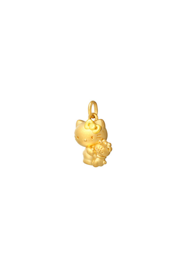 TOMEI I Sanrio Chubby Hello Kitty Pendant, Yellow Gold 999