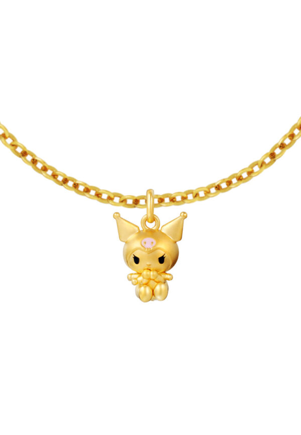TOMEI I Sanrio Chubby Kuromi Pendant, Yellow Gold 999
