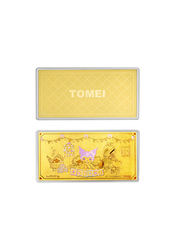 TOMEI I Sanrio Kuromi Kid Room Gold Wafer 1G, Yellow Gold 9999