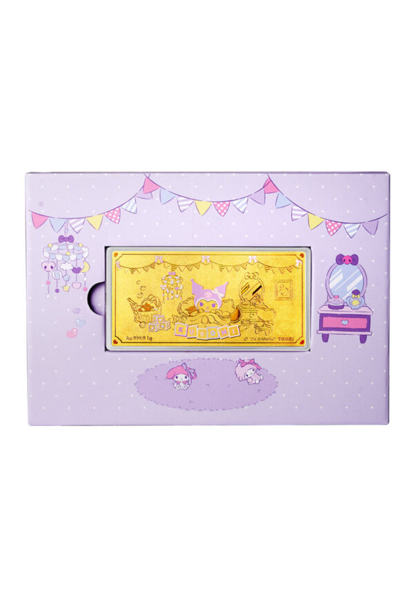 TOMEI I Sanrio Kuromi Kid Room Gold Wafer 1G, Yellow Gold 9999