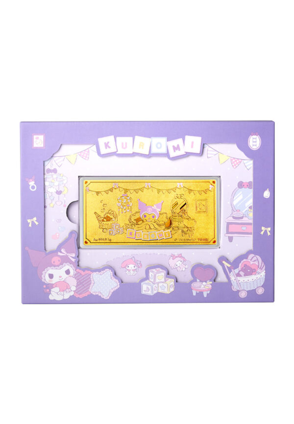TOMEI I Sanrio Kuromi Kid Room Gold Wafer 1G, Yellow Gold 9999
