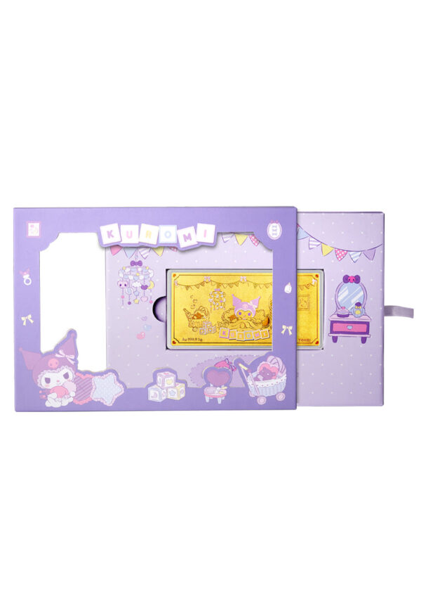 TOMEI I Sanrio Kuromi Kid Room Gold Wafer 1G, Yellow Gold 9999