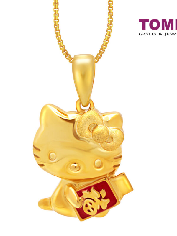 CNYGOLD_1000px_0058_AY0058091 TOMEI X SANRIO Hello Kitty With Red Packet Pendant, Yellow Gold 916
