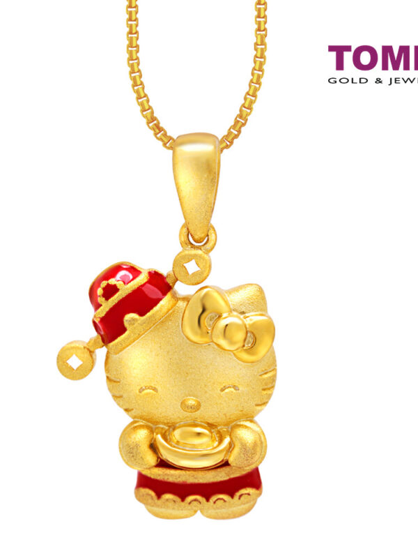 CNYGOLD_1000px_0060_AY0058107 TOMEI X SANRIO Hello Kitty With Chinese Ingot Pendant, Yellow Gold 916