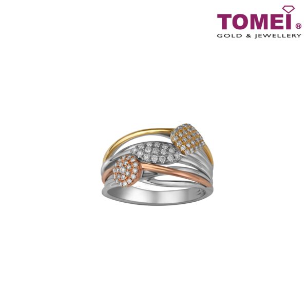 DO0147057-1 Tri-Tone Trifoliate in Treble Splendour Ring | Love Above All Collection | Tomei White Gold Rose Gold & Yellow Gold 750 (18K) (R4745)