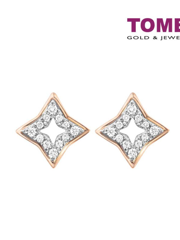 E21791000x1000 TOMEI Stellar Diamond Earrings I White and Rose Gold 585 (14K) (E2179WR)