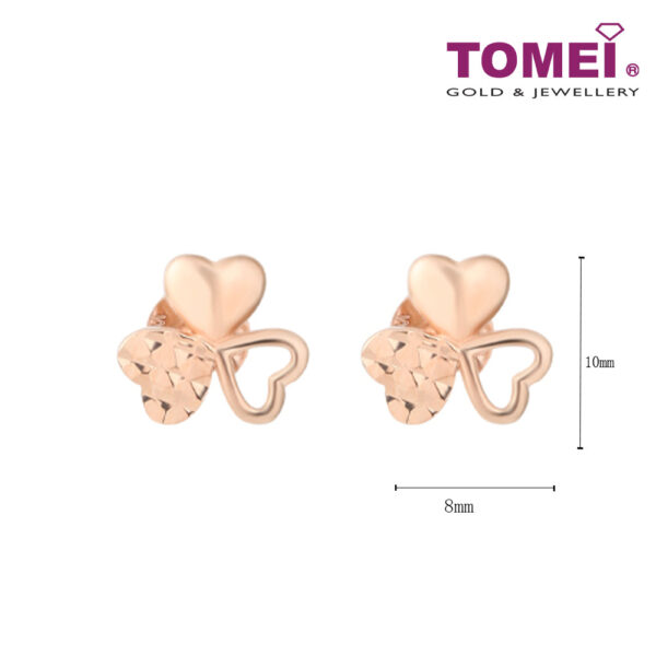 Measurement_1000x1000_a71a08b0-2795-4cef-ad21-81a11505a8e6 TOMEI Rouge Collection, Three Leaves Clover Earrings, Rose Gold 750