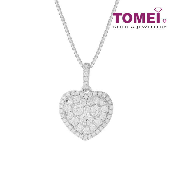P5370-1000X1000 TOMEI Shield Heart Diamond Pendant, White Gold 750