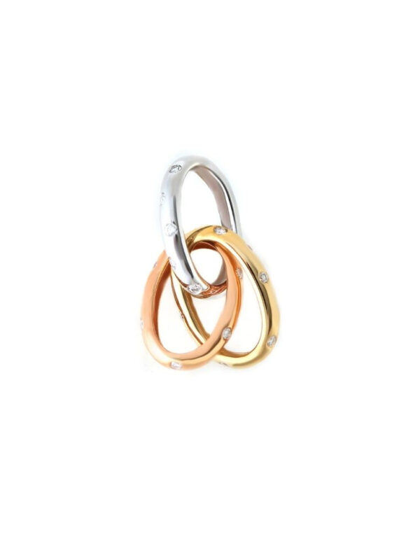 P6141 TOMEI Tri-Tone Pendant of Trebly Terrific Trio, Diamond White Gold, Rose Gold & Yellow Gold 750 (P6141)