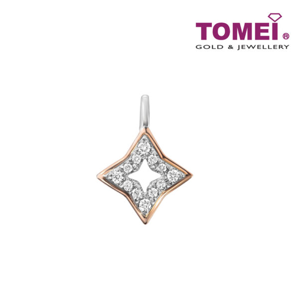 TOMEI Stellar Diamond Pendant Set I White and Rose Gold 585