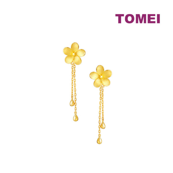 Sony_49933_f1374d6b-7605-4b4b-9827-decb4136ab83 TOMEI X XIFU Flourishing Flowers Earrings, Yellow Gold 999