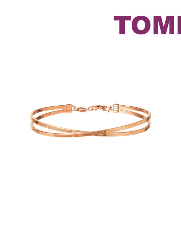Tomei1_0039_Sony_09929WL25-GD.psd TOMEI Rouge Collection Criss Cross Bangle, Rose Gold 750