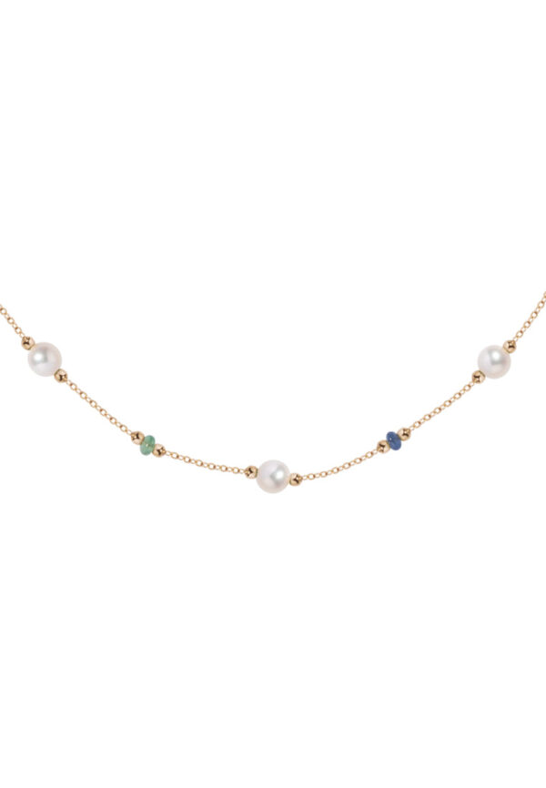 Tomei_0004_NPG-001137_1.psd TOMEI Semi Precious Stone With Pearl Necklace, Yellow Gold 750