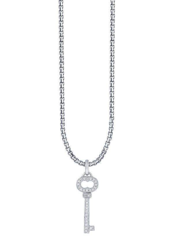 Tomei_0004_P4226_1.psd TOMEI Key Diamond Pendant Set, White Gold 585
