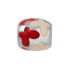 Tomei_0006_Layer4P5938 TOMEI Red & White Butterfly Printed Charm, White Gold 585