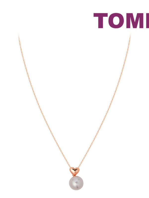 Tomei_0011_Sony_49561N7RP-0HS-001-AM.psd TOMEI Rouge Collection Petite Love Pearl Necklace, Rose Gold 750