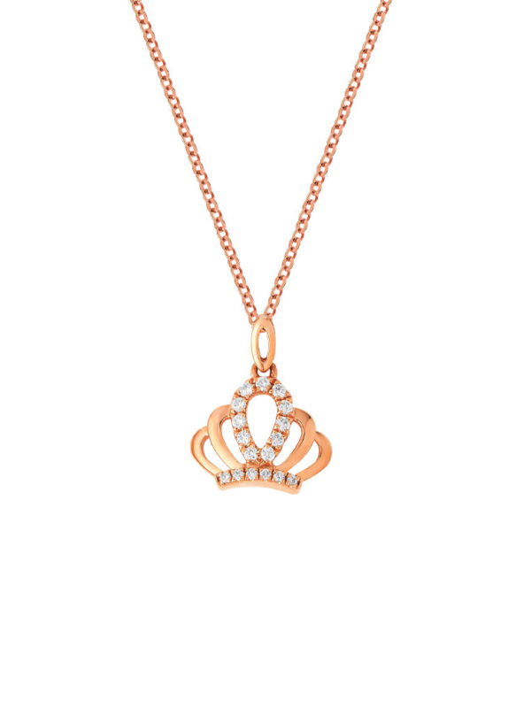 Tomei_0025_GDITPH03320_1.psd TOMEI Princess Crown Diamond Necklace, Rose Gold 750