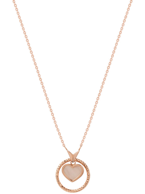 Tomei_0025_Sony_14297.psdGN24-GD TOMEI Rouge Collection, Nacre Heart in Circle Necklace, Rose Gold 750