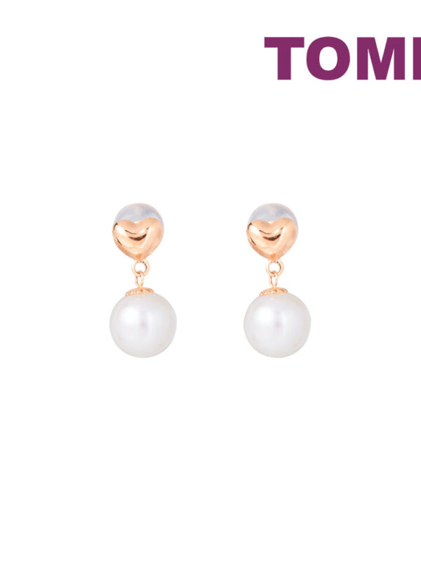 Tomei_0029_Sony_49507Q7RP-0HS-001-AM.psdcopy TOMEI Rouge Collection Petite Love Pearl Earrings, Rose Gold 750