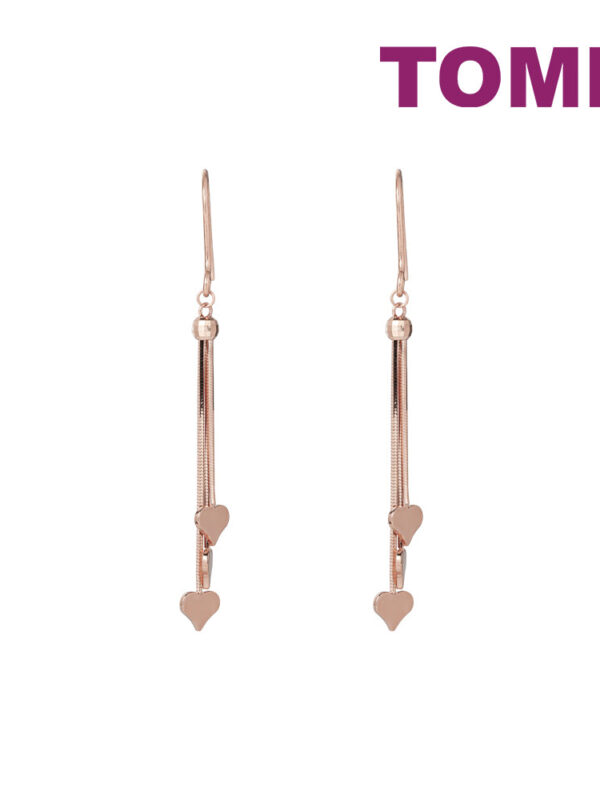 Untitled-1_0003_Hue_Saturation1copy10 TOMEI Rouge Collection Dwi-Heart Drop Earrings, Rose Gold 750