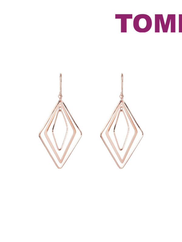 Untitled-1_0005_Hue_Saturation1copy8 TOMEI Rouge Collection Rhombus Earrings, Rose Gold 750