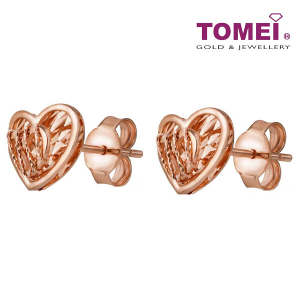TOMEI Rouge Collection, Fall in Love Earrings, Rose Gold 750