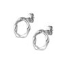 TOMEI Shining Wave Earrings, White Gold 585