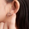 TOMEI Shining Wave Earrings, White Gold 585