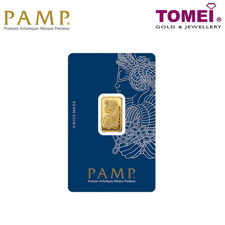 TOMEI x PAMP Suisse Lady Fortuna Gold Bar | 2.5 Grams | 5 Grams | 10 Grams |  Fine Gold 9999