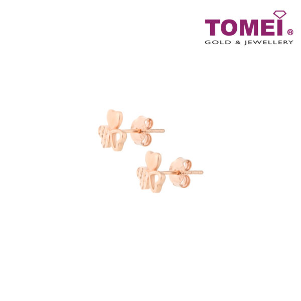 crystal_0001s_0002_Layer11copy_2 TOMEI Rouge Collection, Three Leaves Clover Earrings, Rose Gold 750