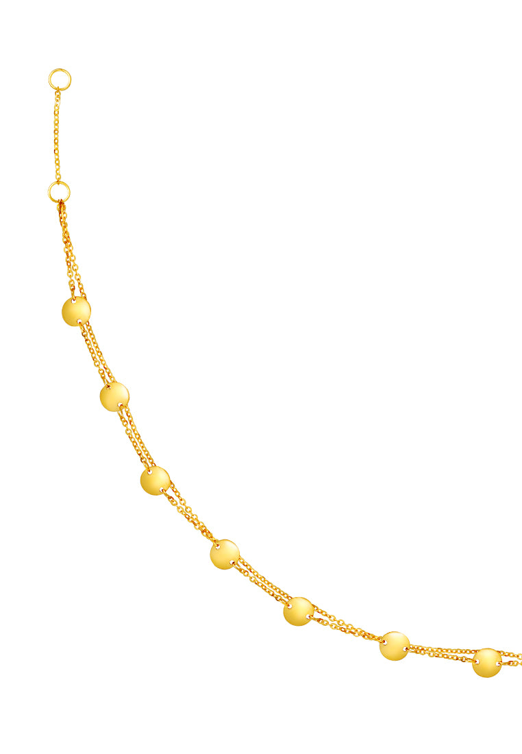 TOMEI [Online Exclusive] Lusso Italia Double Strand Chips Bracelet, Yellow Gold 916