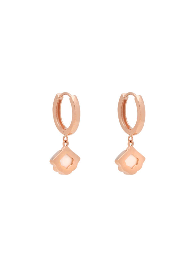 tomei_0004s_0000_Layer3GQ17-GD TOMEI Rouge Collection Ginkyo Leaf Loop Earrings, Rose Gold 750