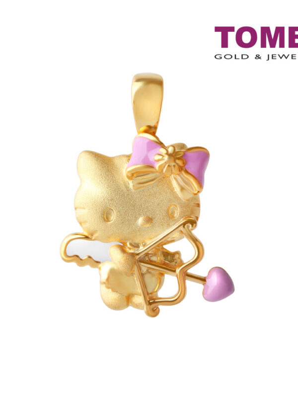 tomei_0005_Hellokittypendant.psd TOMEI X Hello Kitty with Arrow Pendant, Yellow Gold 916