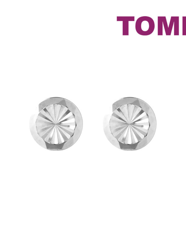 tomei_0005s_0000_Sony_20391.psd TOMEI Shining Button Earrings, White Gold 750