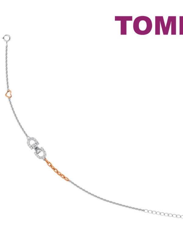 tomei_0008s_0002_Sony_04857B1164WR-1.psdcopy TOMEI Rosy Winter Collection Diamond Bracelet, White+Rose Gold 585