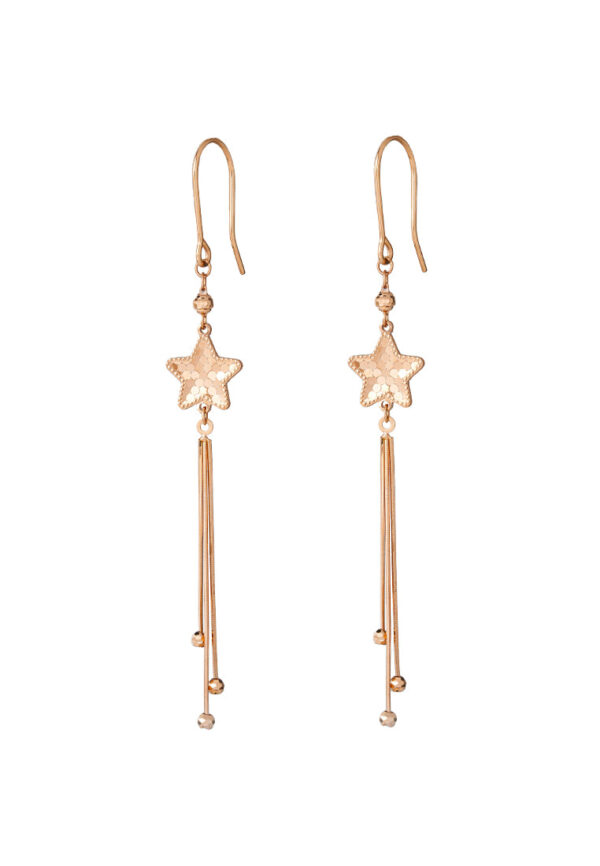 tomei_0009s_0001_Sony_02848WQ38-DS-2.psd_be6874e0-759e-4447-b2ac-51a1f94a9720 TOMEI Rouge Collection Star Long Earrings, Rose Gold 750