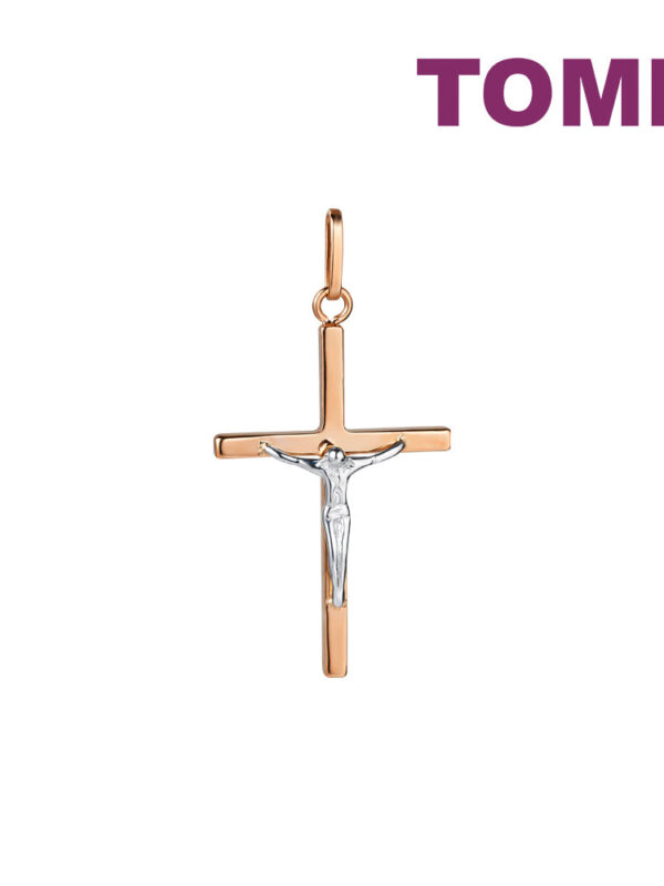 tomei_0012s_0002_Sony_09747WP4-GDWP3R-GD.psd TOMEI Rouge Collection Jesus Cross Pendant, Rose Gold 750