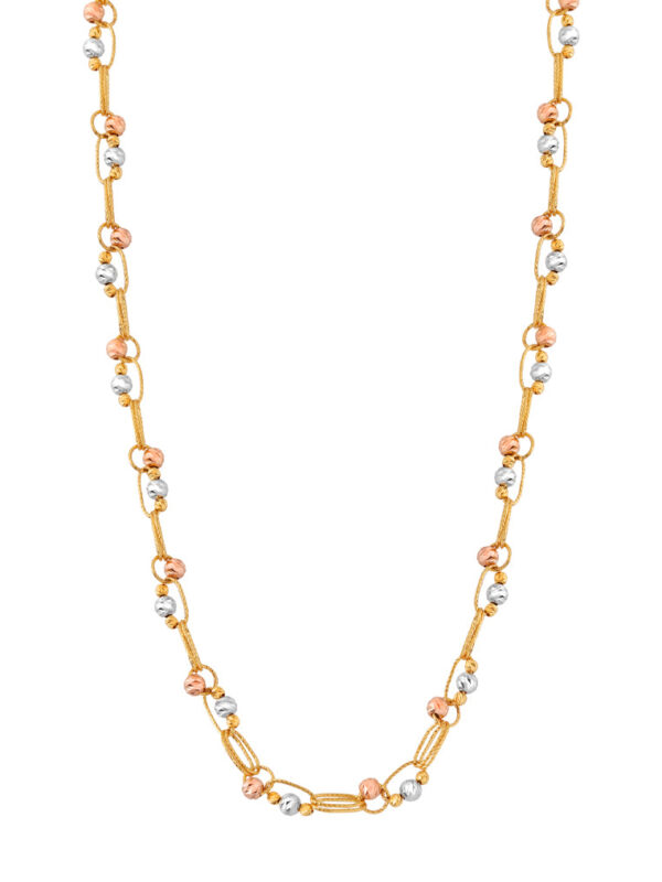 tomei_0019s_0002_Tomei_22433.psd TOMEI Tri-Tone Dazzling Ball Necklace, Yellow Gold 916