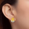 TOMEI Diamond Cut Collection Auspicious Pouch Earrings, Yellow Gold 916