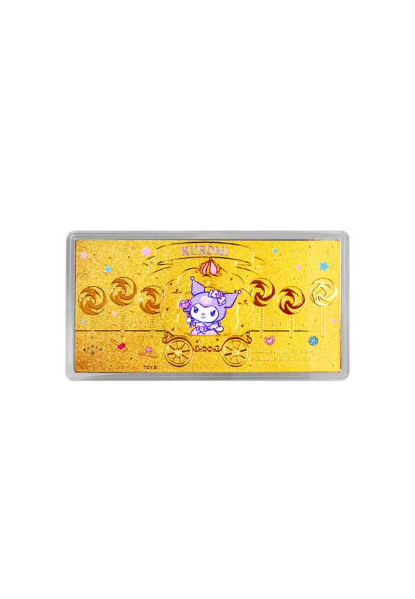TOMEI I Sanrio Kuromi Sparkle Gold Wafer 0.5G, Yellow Gold 9999