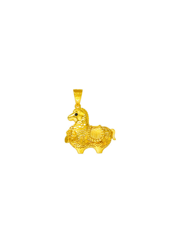 762x1100_0014_DSC012419P-YG1409P-1C TOMEI The Bountiful Tang Dynasty Horse Pendant, Yellow Gold 916